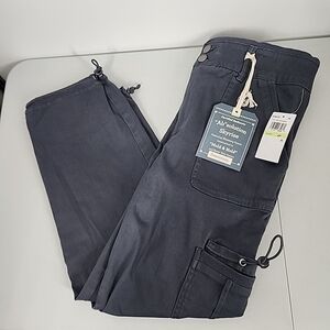 NEW Democracy Size 4P Ab solution Skyrise Utility Pants gray Cargo Slimming